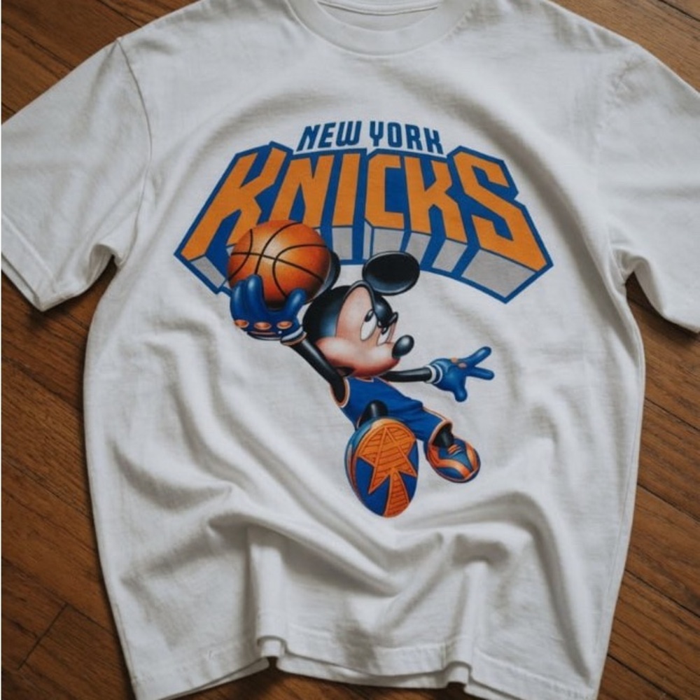 New York Knicks x Mickey Mouse White Tee